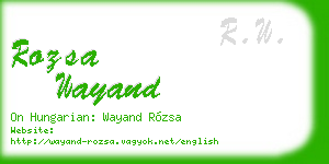 rozsa wayand business card